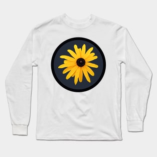 Black Eyed Susan Yellow Daisy Flower Circle Frame Long Sleeve T-Shirt